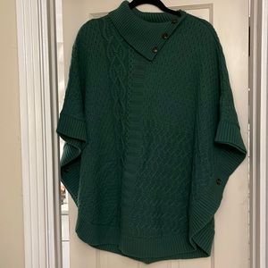 Hunter green Talbots sweater cape size large